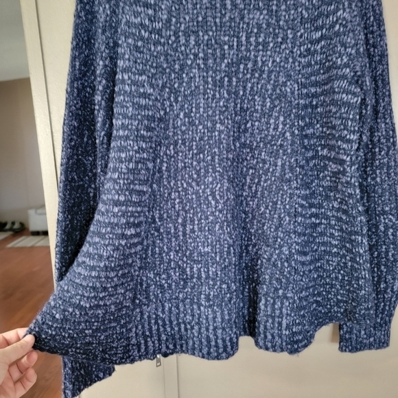 Anthropologie Moth Navy Zipped Stitch Wool/Alpaca Blend Pullover Knit Sweater - Picture 14 of 16